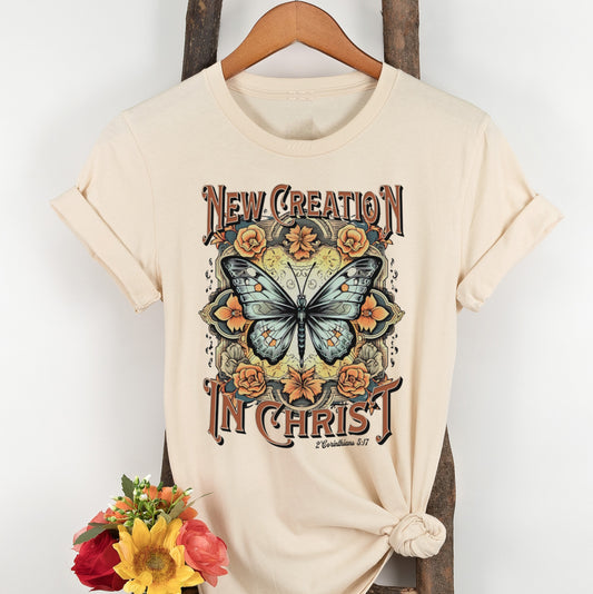 New Creation In Christ Butterfly Christian T-shirt