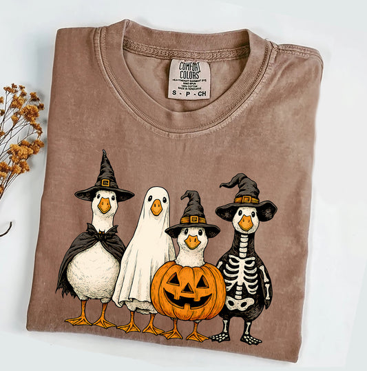 Cute Halloween Goose Comfort Colors® T-shirt, Halloween Geese Tee, Trendy Halloween Shirt (Copy)