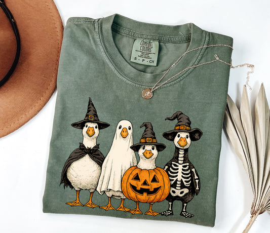 Cute Halloween Goose Comfort Colors® T-shirt, Halloween Geese Tee, Trendy Halloween Shirt (Copy)