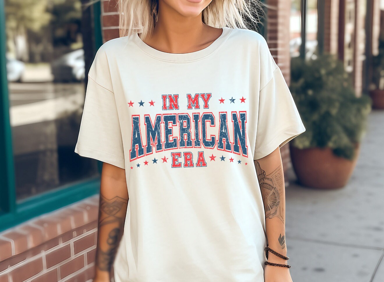 In My American Era T-Shirt, USA Americana Shirt, 4th Of July Sunflower American Unisex Novelty T-Shirt