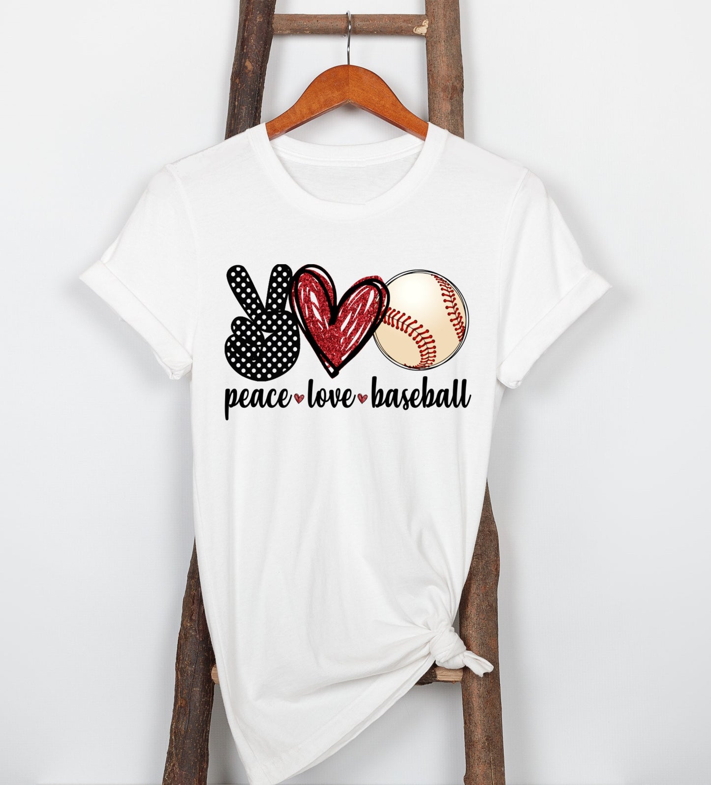 Peace Love Baseball T-shirt, Baseball Mama, Sports Mom Unisex Novelty T-Shirt