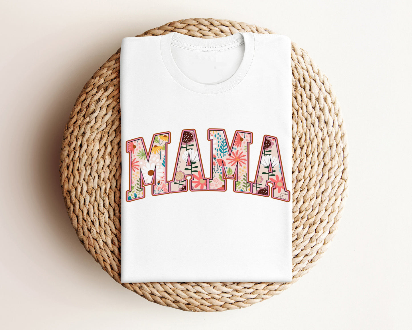 Mama Retro T-Shirt, Floral Varsity Mama Tee, Mother's Day Gift Unisex Novelty T-Shirt