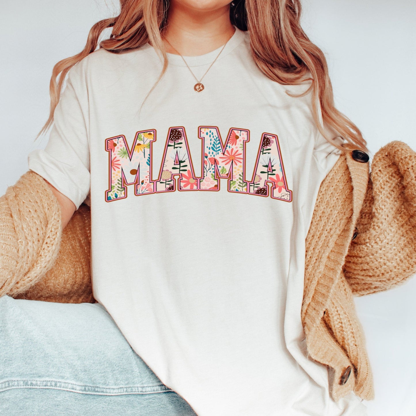 Mama Retro T-Shirt, Floral Varsity Mama Tee, Mother's Day Gift Unisex Novelty T-Shirt