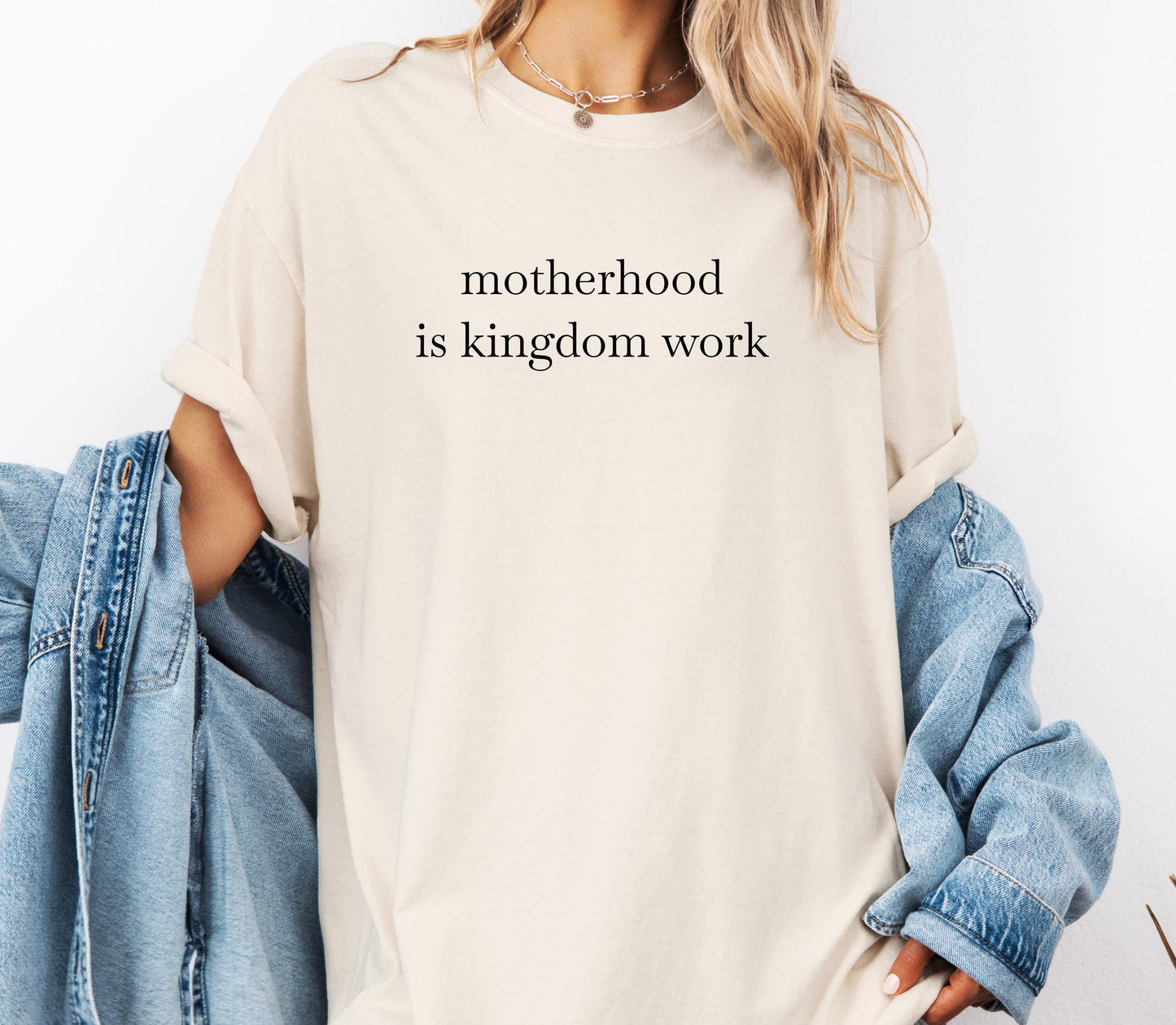 Motherhood Is Kingdom Work Comfort Colors® T-shirt, Christian Bible Verse Graphic Tee, Religious Apparel, Gift For Mom