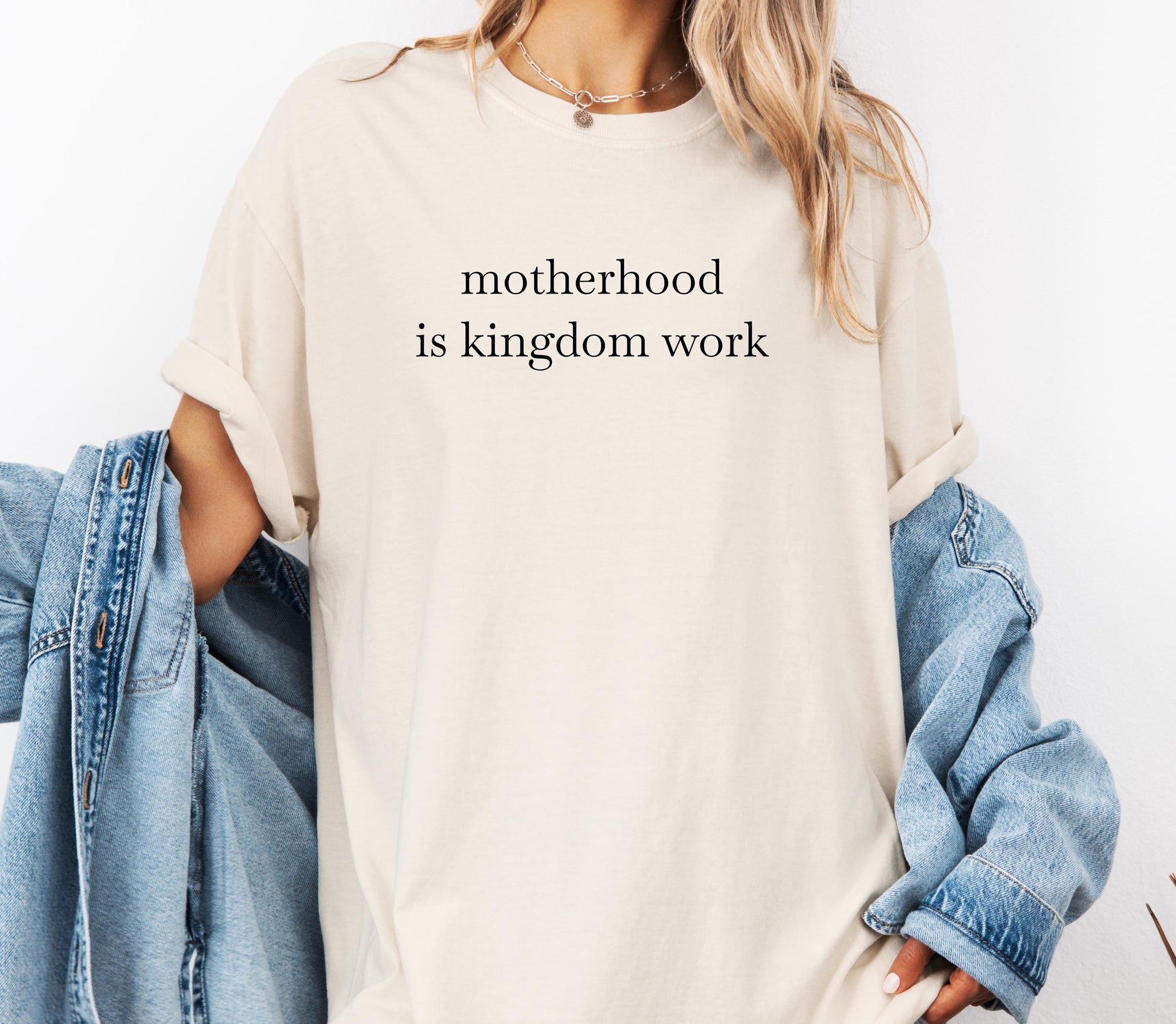 Motherhood Is Kingdom Work Comfort Colors® T-shirt, Christian Bible Verse Graphic Tee, Religious Apparel, Gift For Mom