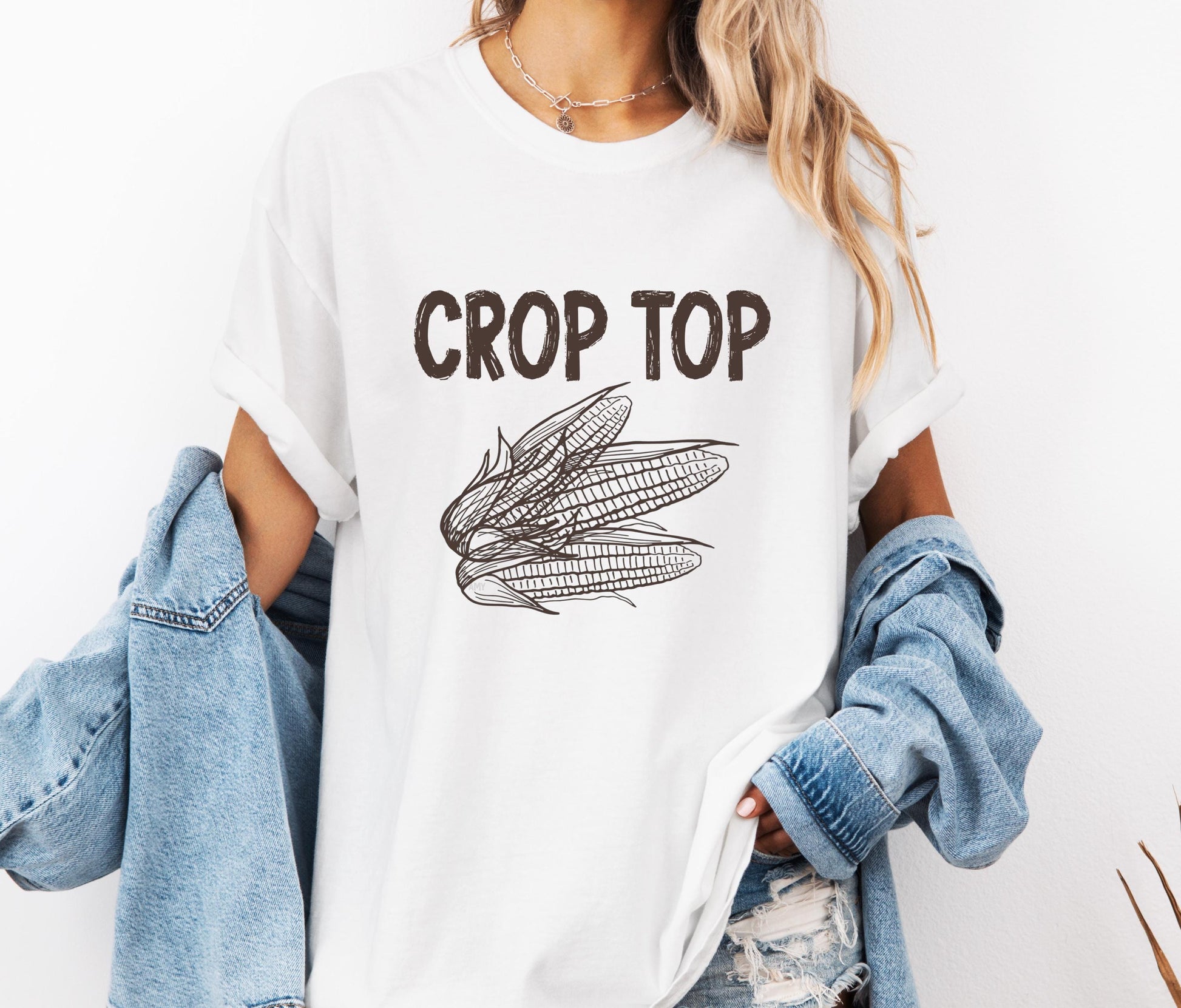 Crop Top Comfort Colors® Farmer T-shirt, Funny Corn shirt, Country girl shirt, Farm shirt