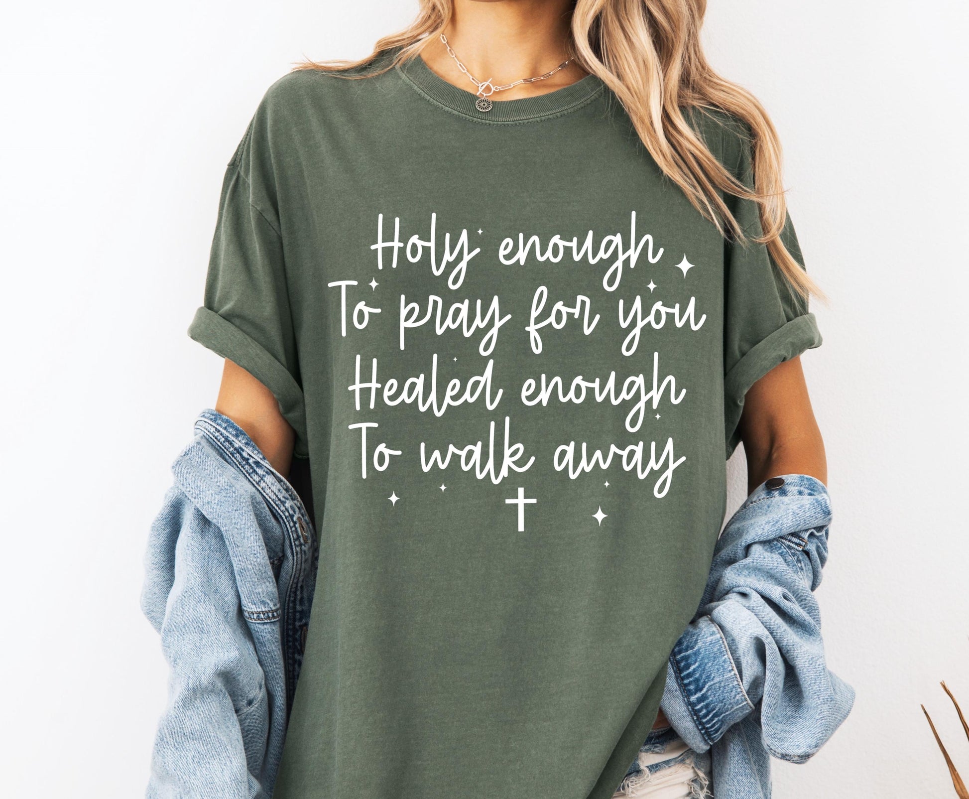 Holy Enough Comfort Colors® T-shirt, Christian Bible Verse Graphic Tee, Religious Apparel, Faith Shirt, Holy Enough To Pray