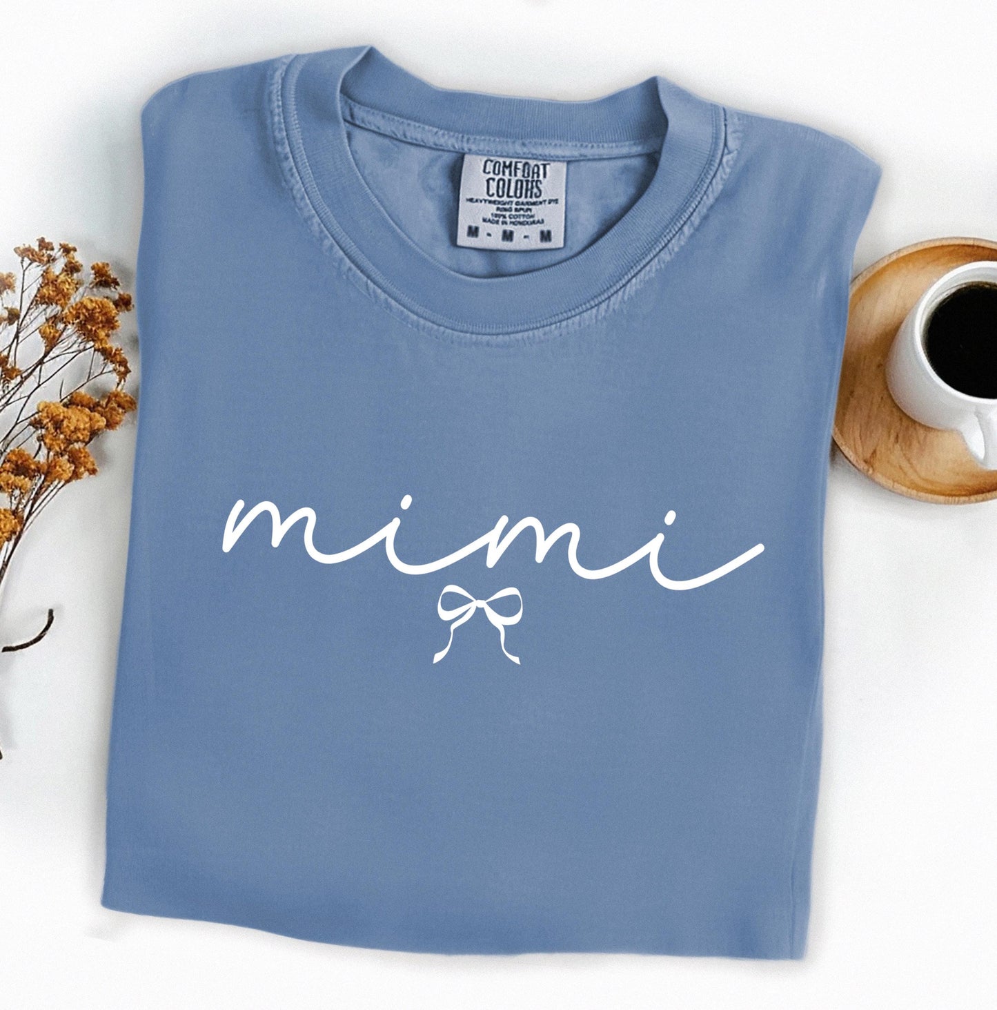 Mimi Comfort Colors® Shirt, Pregnancy Bow Announcement, New Grandma Shirt, Gifts For Mom, Mother's Day Shirt, Baby Reveal Tee