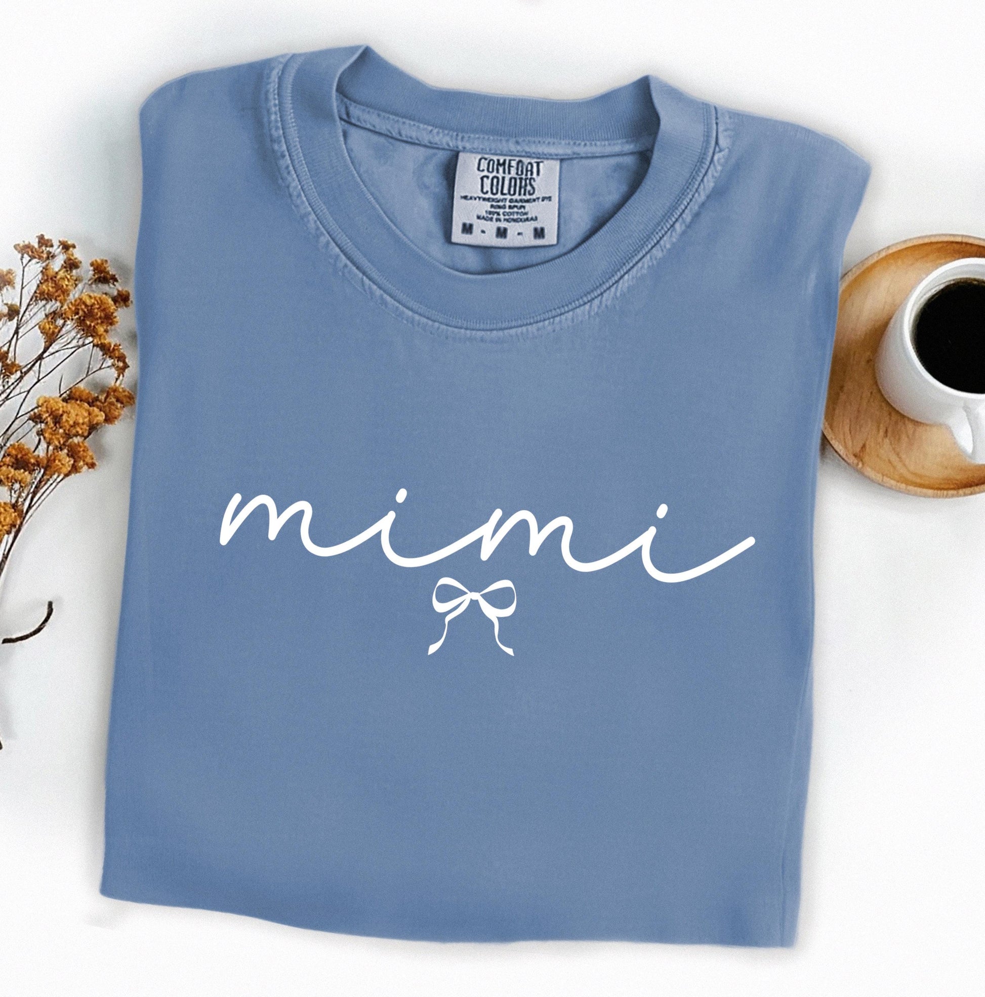 Mimi Comfort Colors® Shirt, Pregnancy Bow Announcement, New Grandma Shirt, Gifts For Mom, Mother's Day Shirt, Baby Reveal Tee