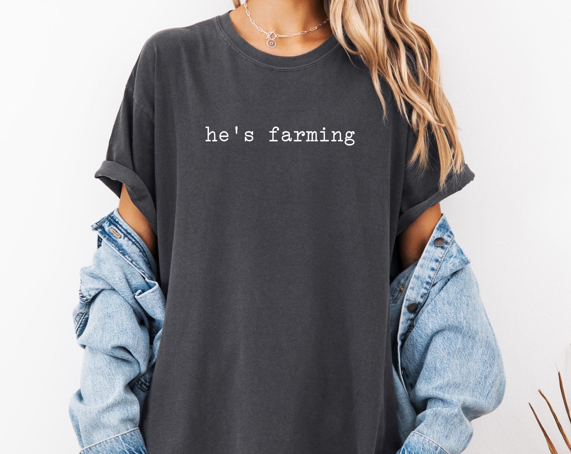 He's Farming Comfort Colors® Shirt, Farming Shirt, Farmers Wife Tee, Farmers Girlfriend Tshirt, Farm T-shirt