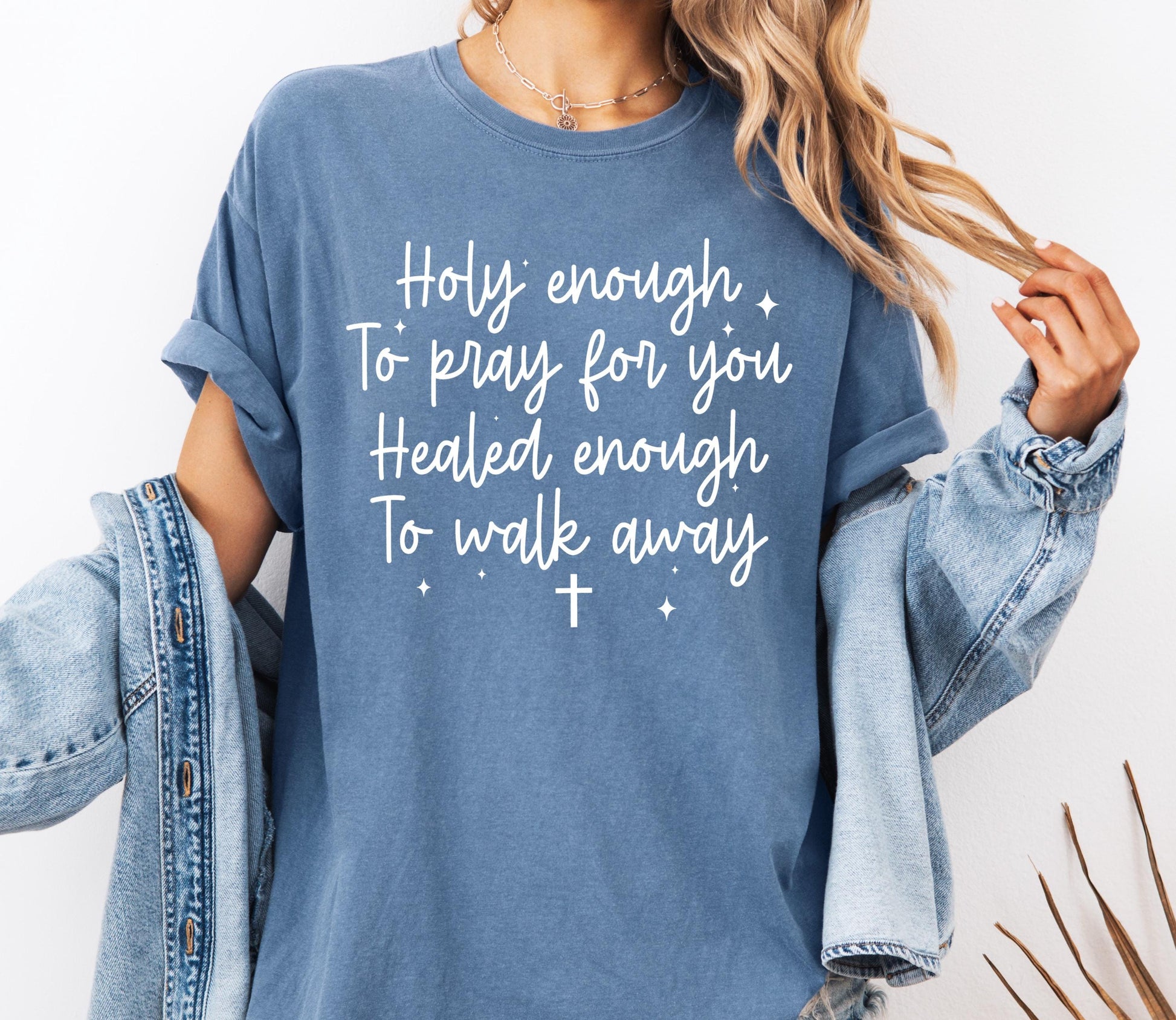 Holy Enough Comfort Colors® T-shirt, Christian Bible Verse Graphic Tee, Religious Apparel, Faith Shirt, Holy Enough To Pray