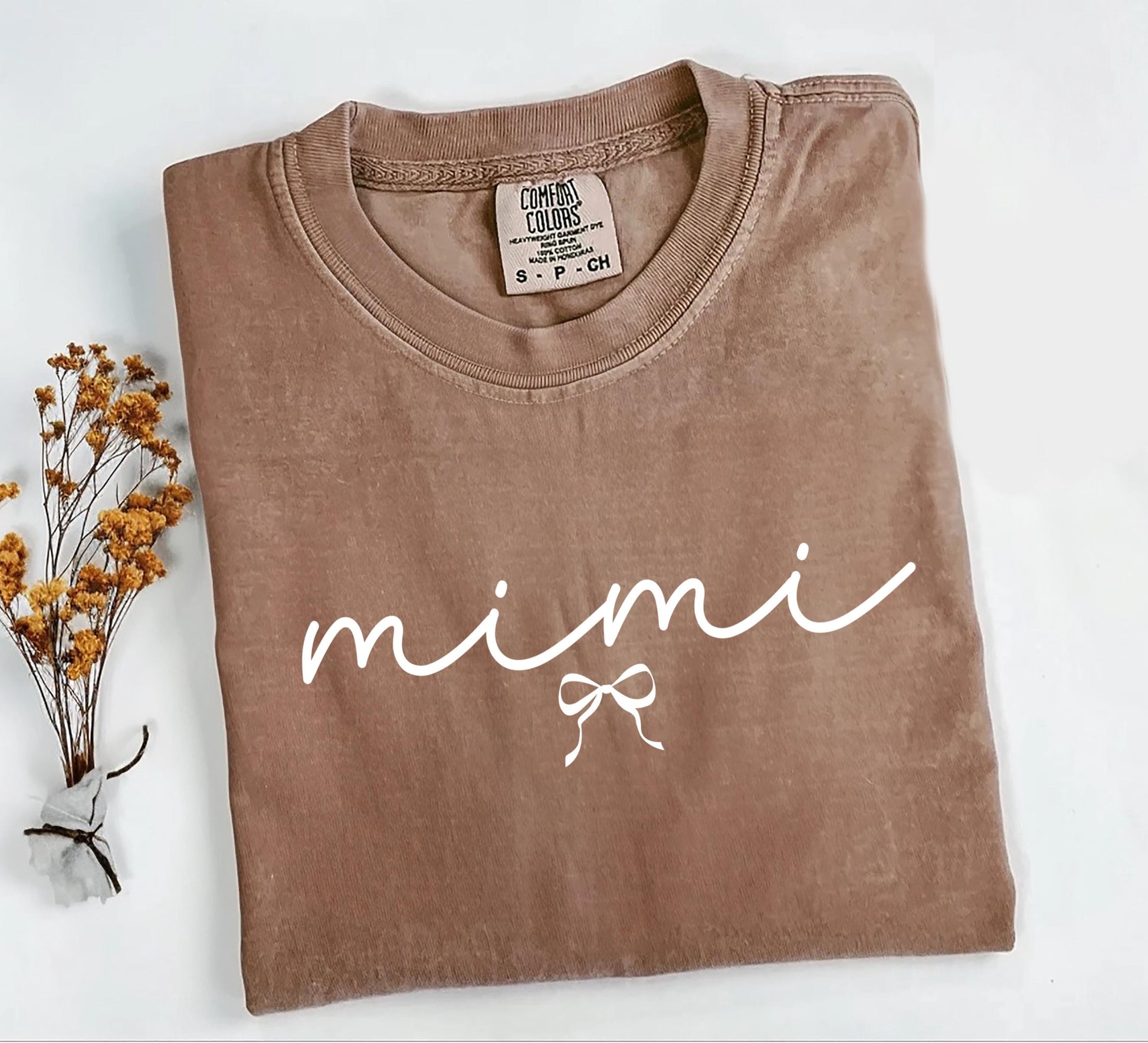 Mimi Comfort Colors® Shirt, Pregnancy Bow Announcement, New Grandma Shirt, Gifts For Mom, Mother's Day Shirt, Baby Reveal Tee