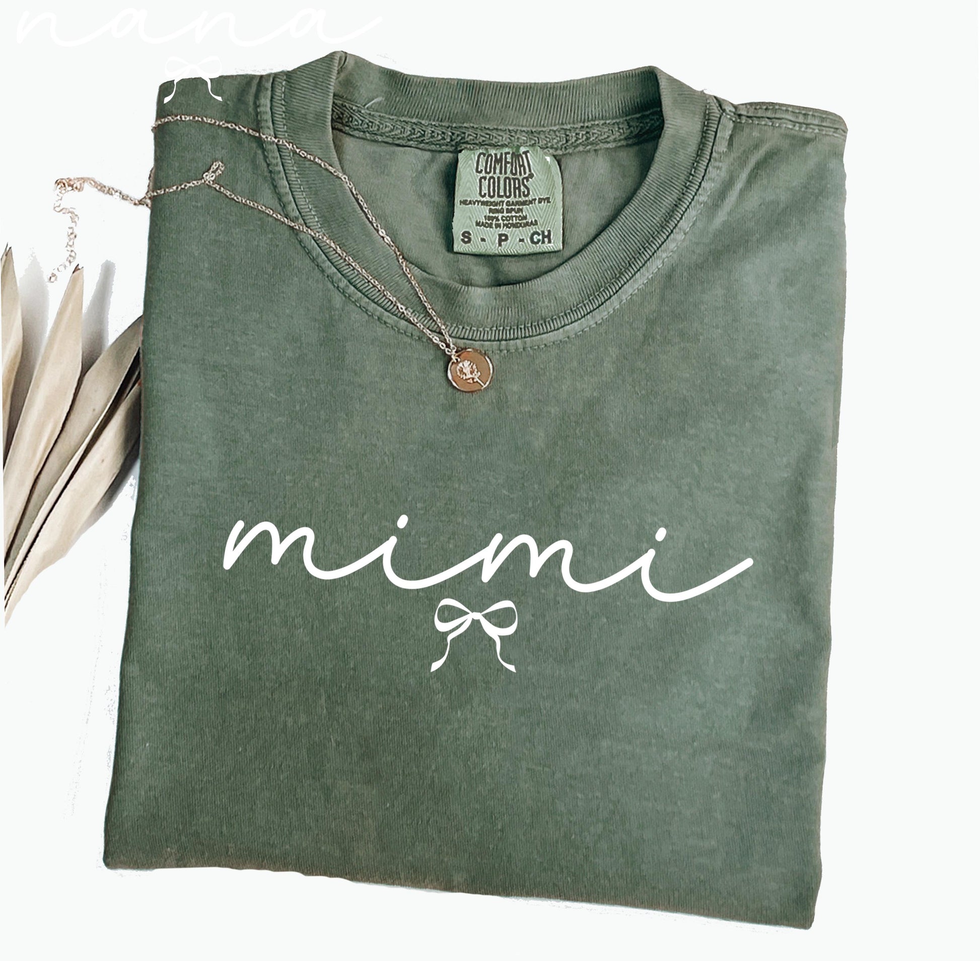 Mimi Comfort Colors® Shirt, Pregnancy Bow Announcement, New Grandma Shirt, Gifts For Mom, Mother's Day Shirt, Baby Reveal Tee