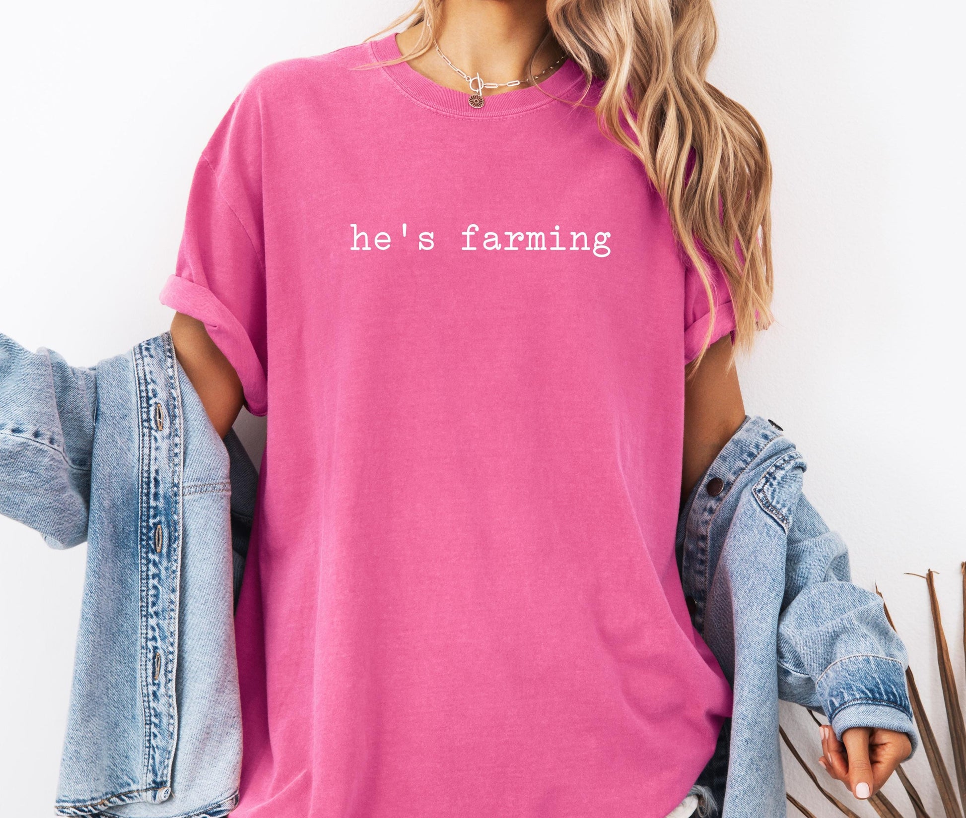 He's Farming Comfort Colors® Shirt, Farming Shirt, Farmers Wife Tee, Farmers Girlfriend Tshirt, Farm T-shirt