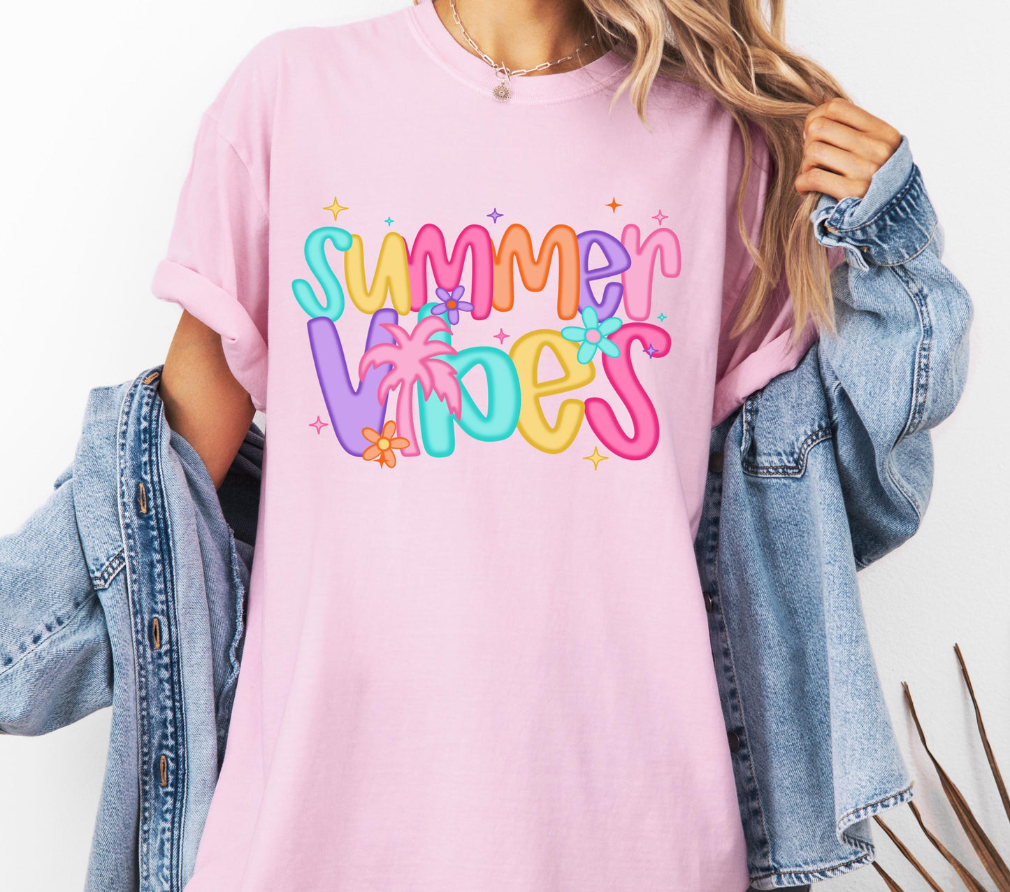 Summer Vibes Comfort Colors® T-shirt, Cute Summer Shirt for Women, Trendy Beach T-shirt, Beach Cover Up