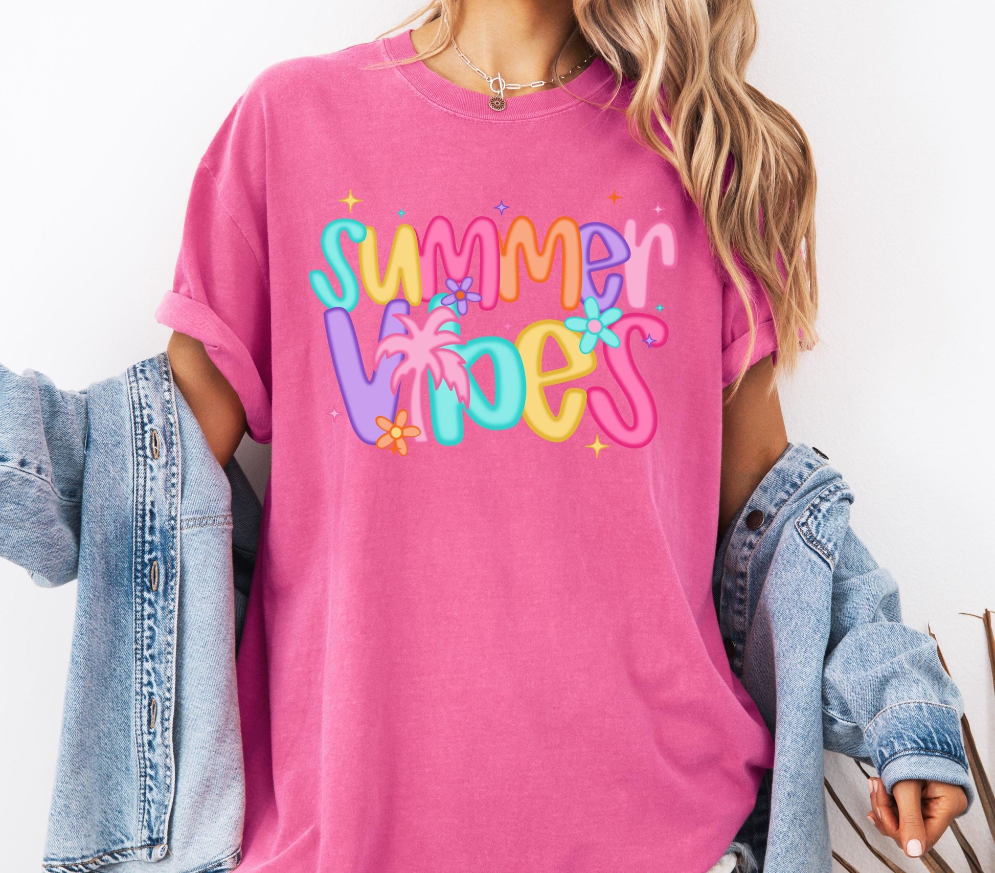 Summer Vibes Comfort Colors® T-shirt, Cute Summer Shirt for Women, Trendy Beach T-shirt, Beach Cover Up