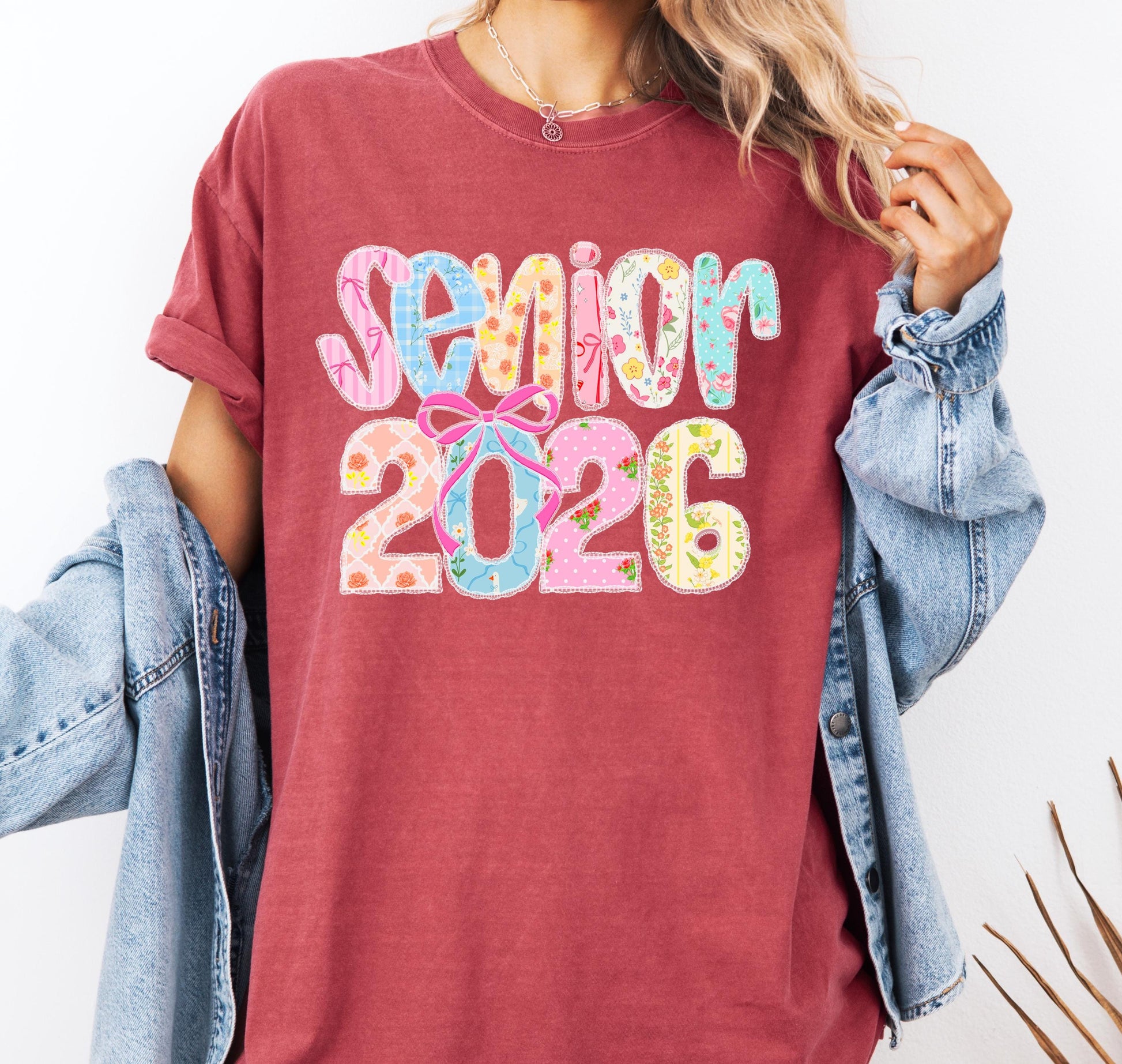 Senior 2026 Comfort Colors® Mom T-shirt, 2026 Graduate Shirt, 2026 Graduation Tee, Floral Senior Shirt, Trendy Bow Graduate Shirt