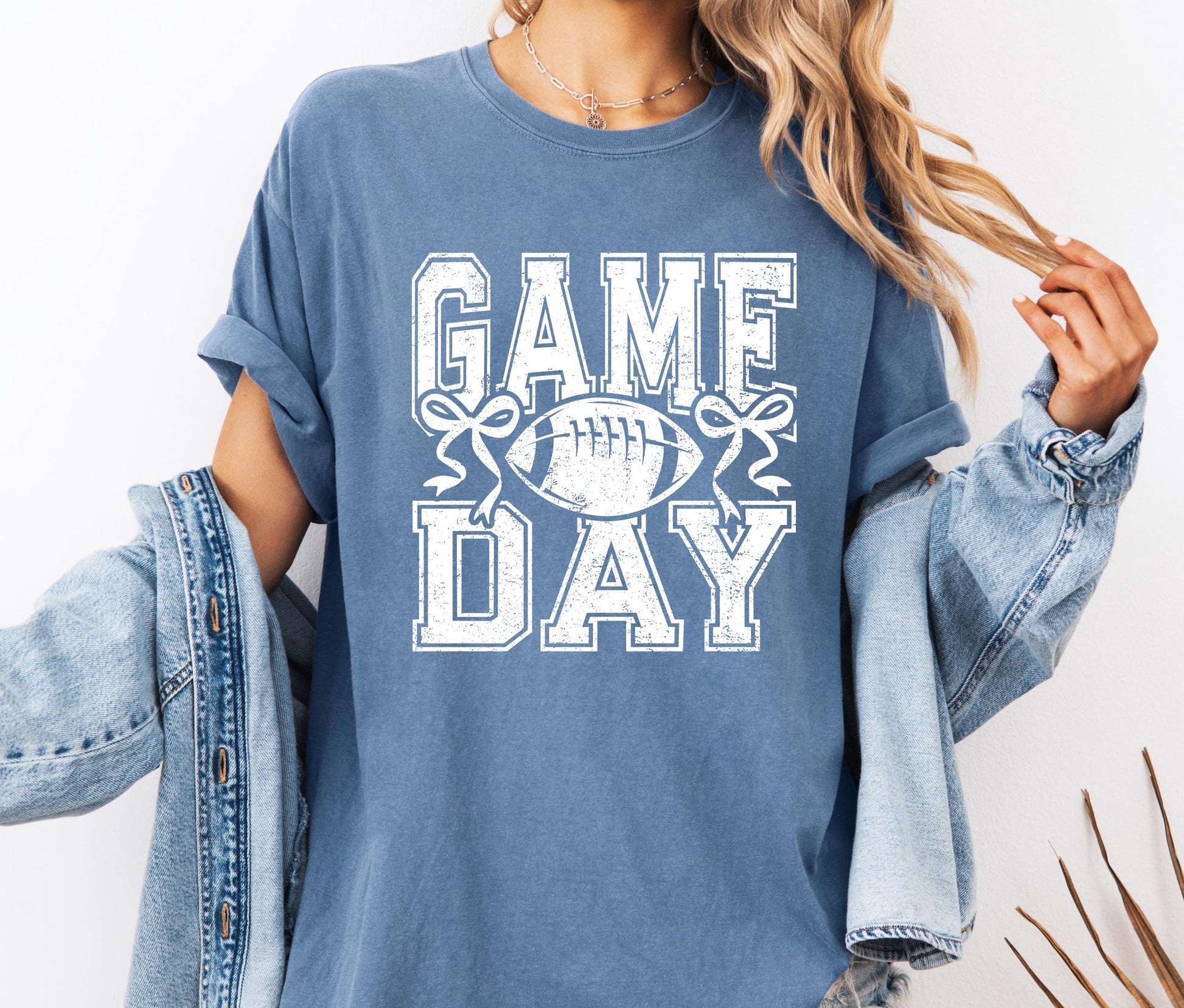 Game Day Bow Varsity Comfort Colors® Shirt, Football Tee, Simple Sporty Tshirt for Game Lovers, Football Tee, Baseball Shirt, Hockey Tshirt