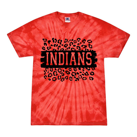 Indians Pride School Spirit Red Tie Dye Shirt