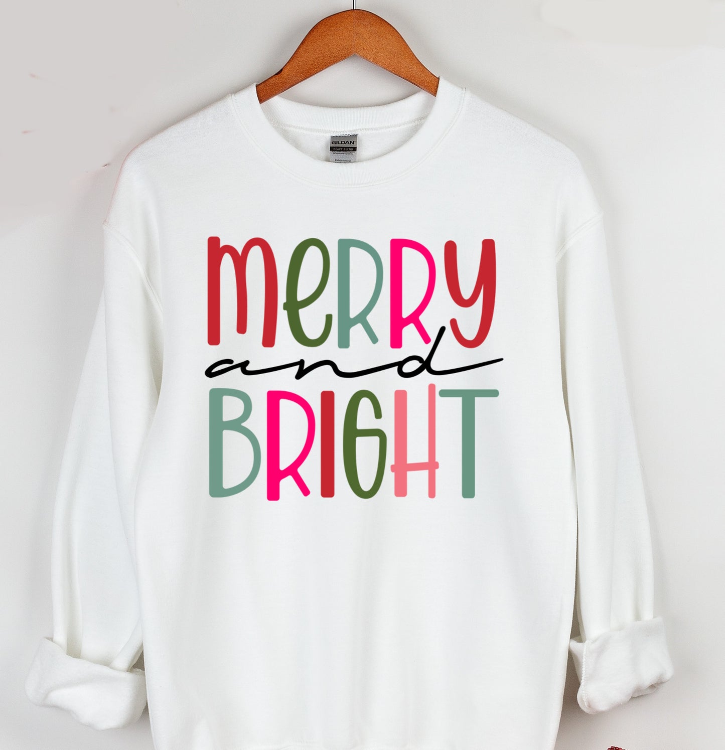 Merry And Bright Christmas Crewneck Sweatshirt