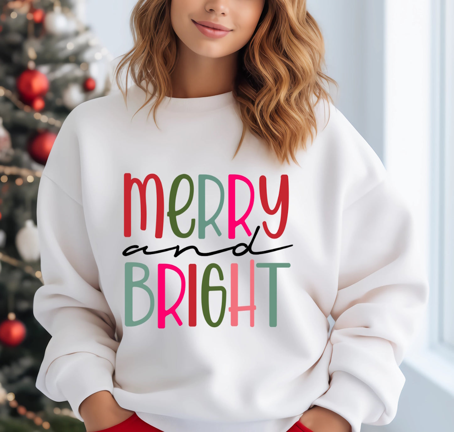 Merry And Bright Christmas Crewneck Sweatshirt