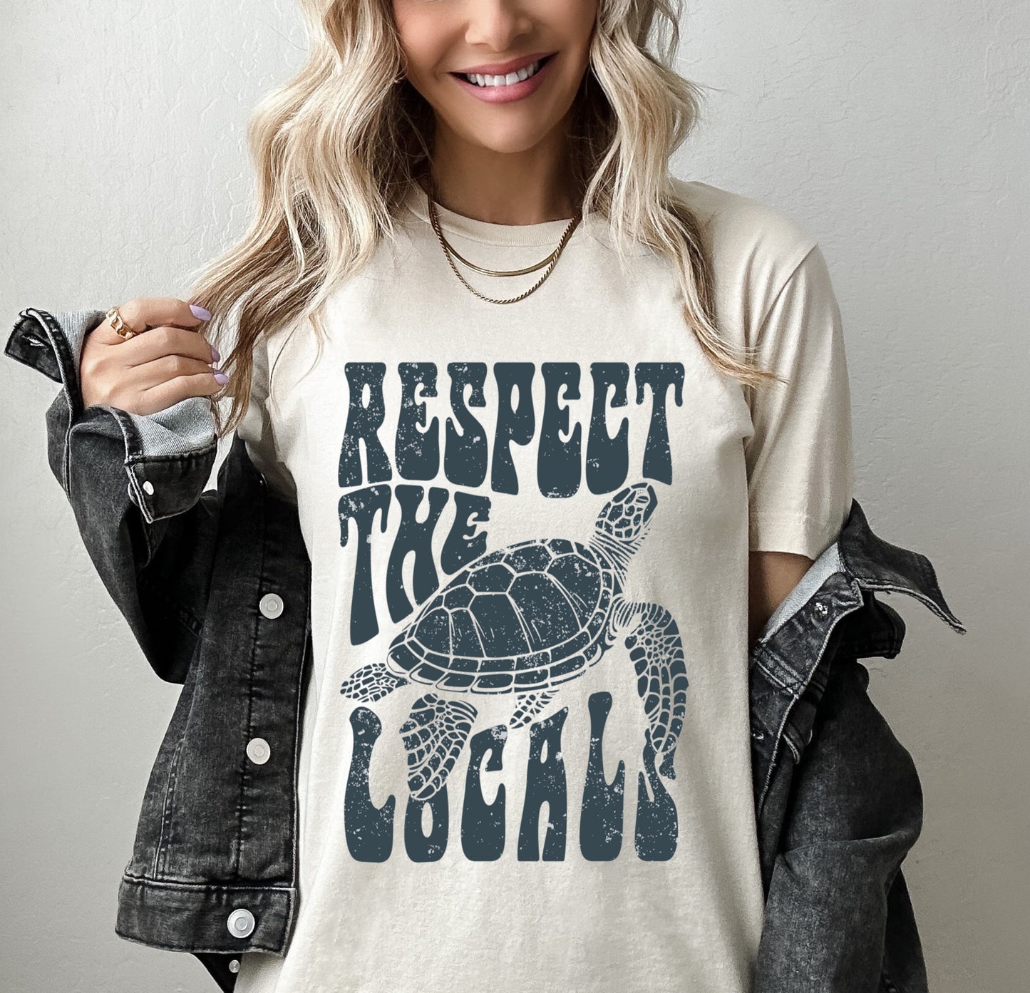 Respect the locals turtle t-shirt