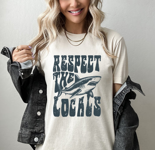 Respect the locals shark t-shirt