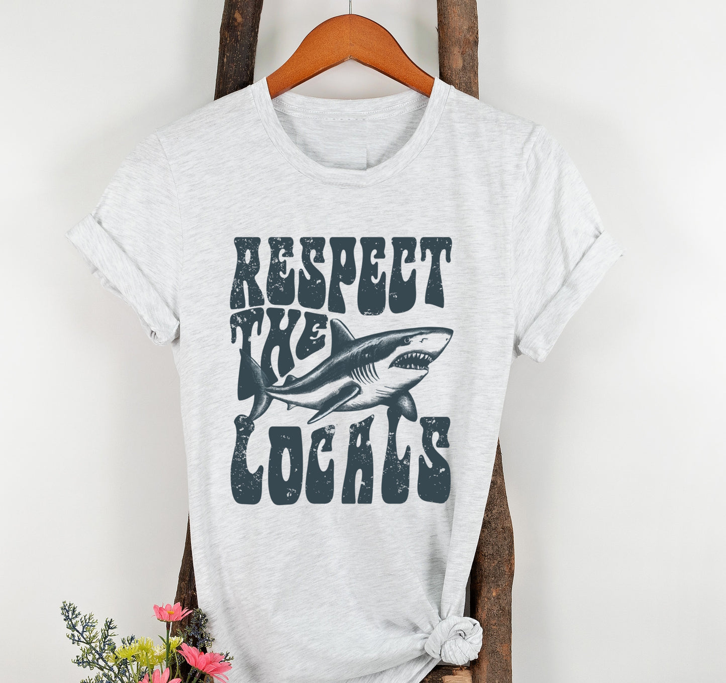 Respect the locals shark t-shirt