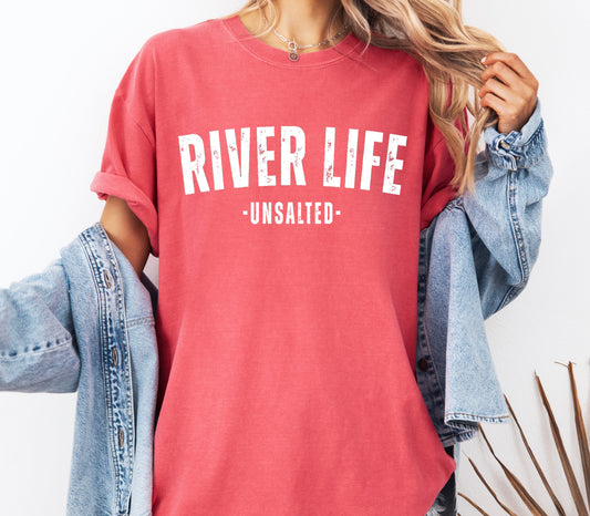 River Life Unsalted Comfort Colors® Shirt, Floating River, Florida Vacay, Trendy River Tee