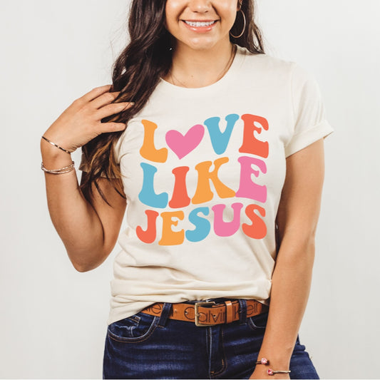 Love Like Jesus Retro Christian T-shirt
