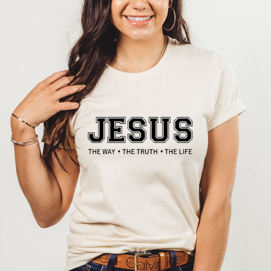 Jesus I Am The Way The Truth The Life Christian Gift Unisex Tee Novelty T-Shirt