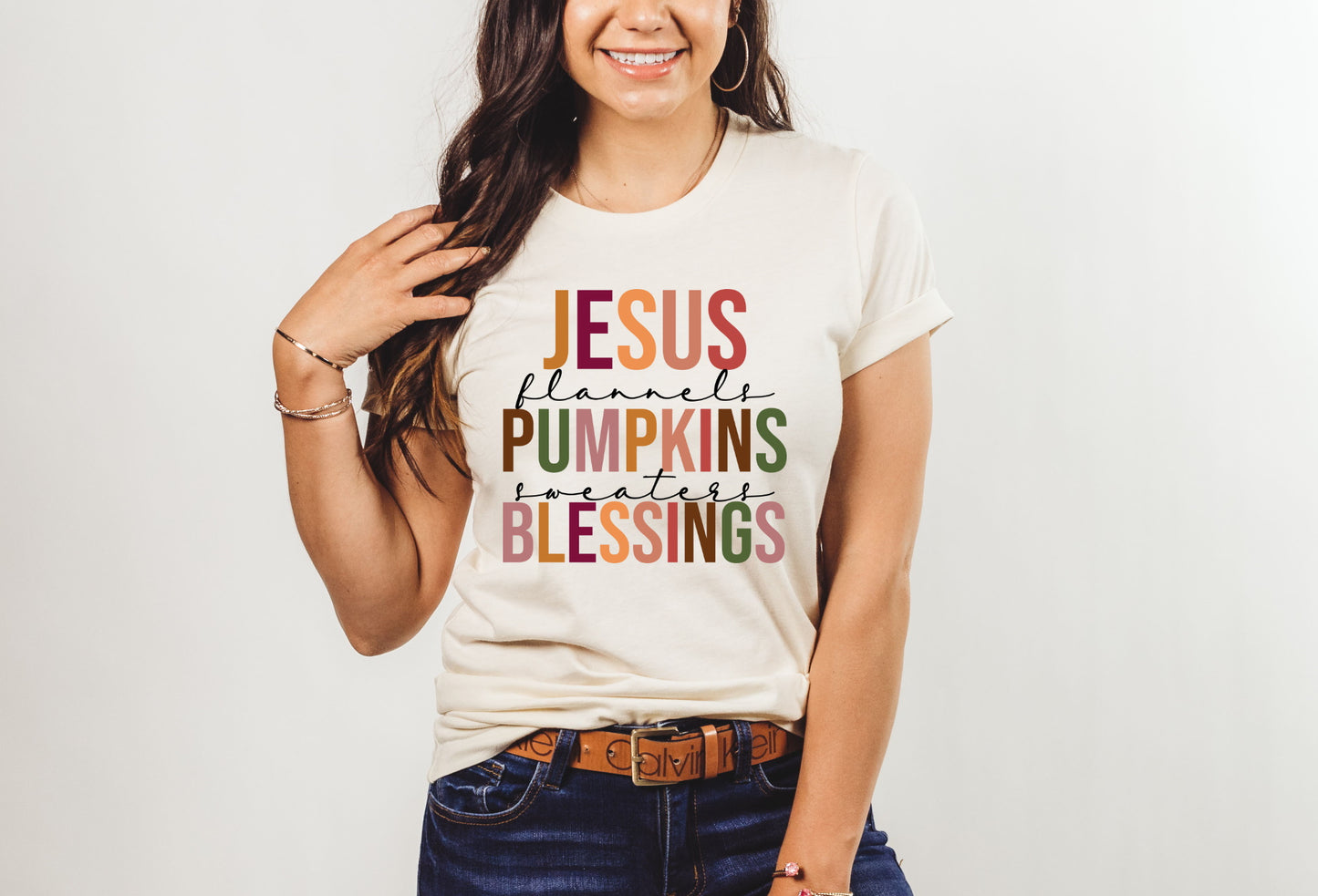 Jesus Flannels Pumpkins Blessings T-shirt