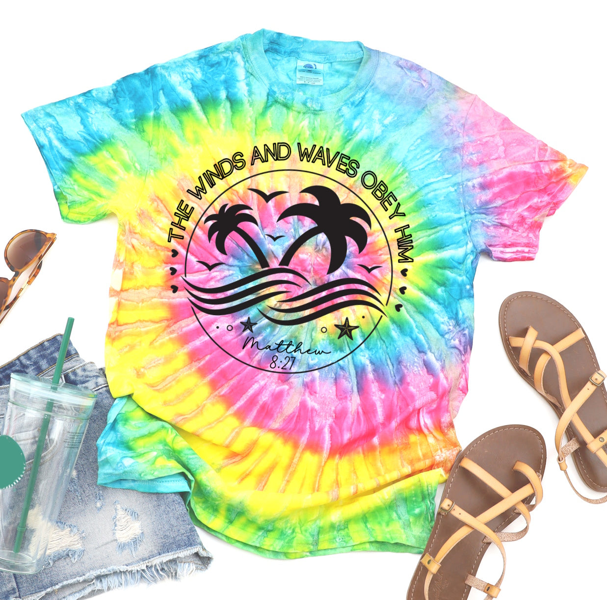 The Wind And Waves Obey Him Tie Dye T-shirt