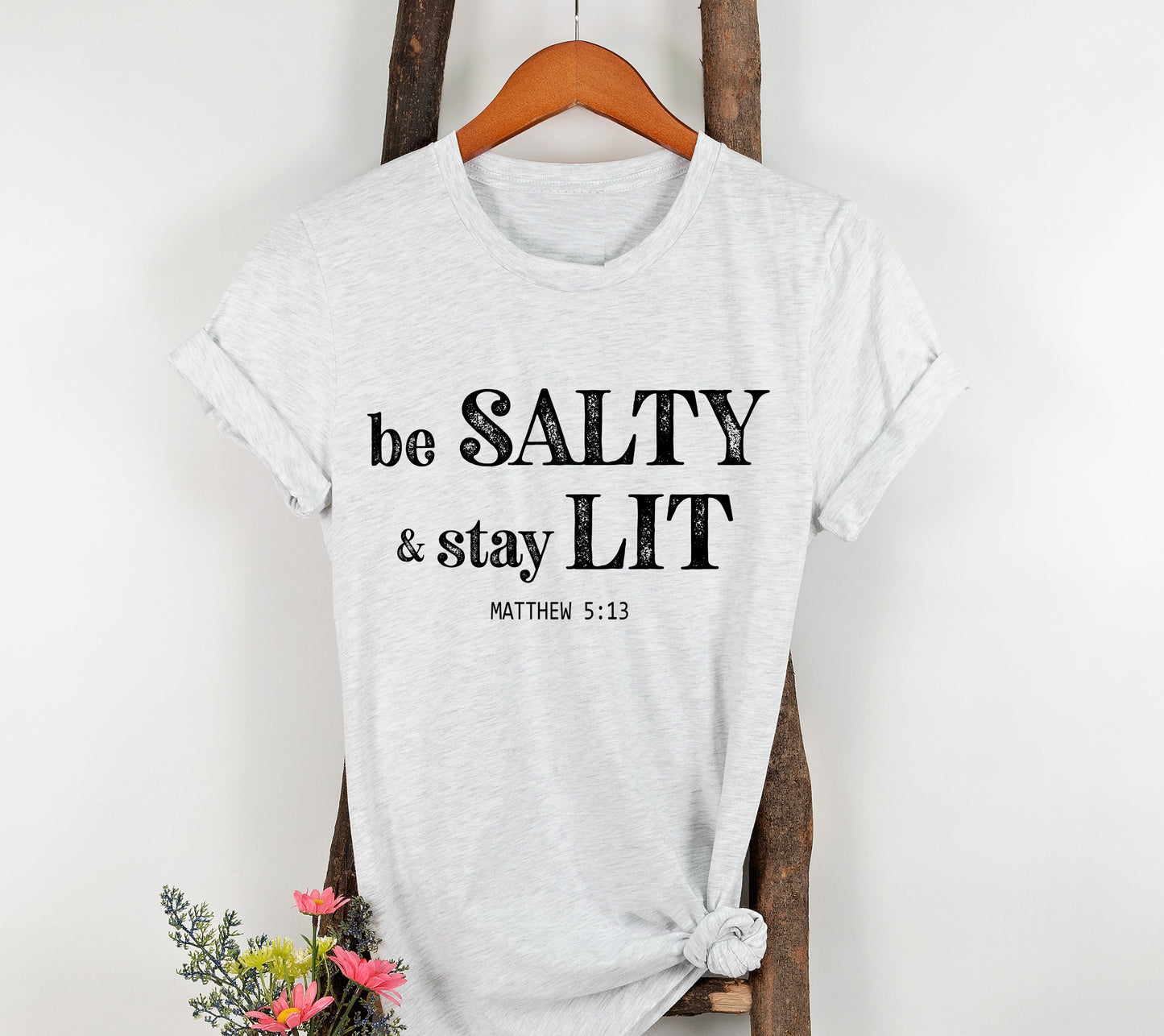 Be Salty And Stay Lit Christian T-shirt, Christian Gift, Retro Jesus Tee