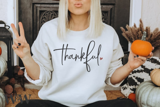 Thankful Crewneck Thanksgiving Sweatshirt
