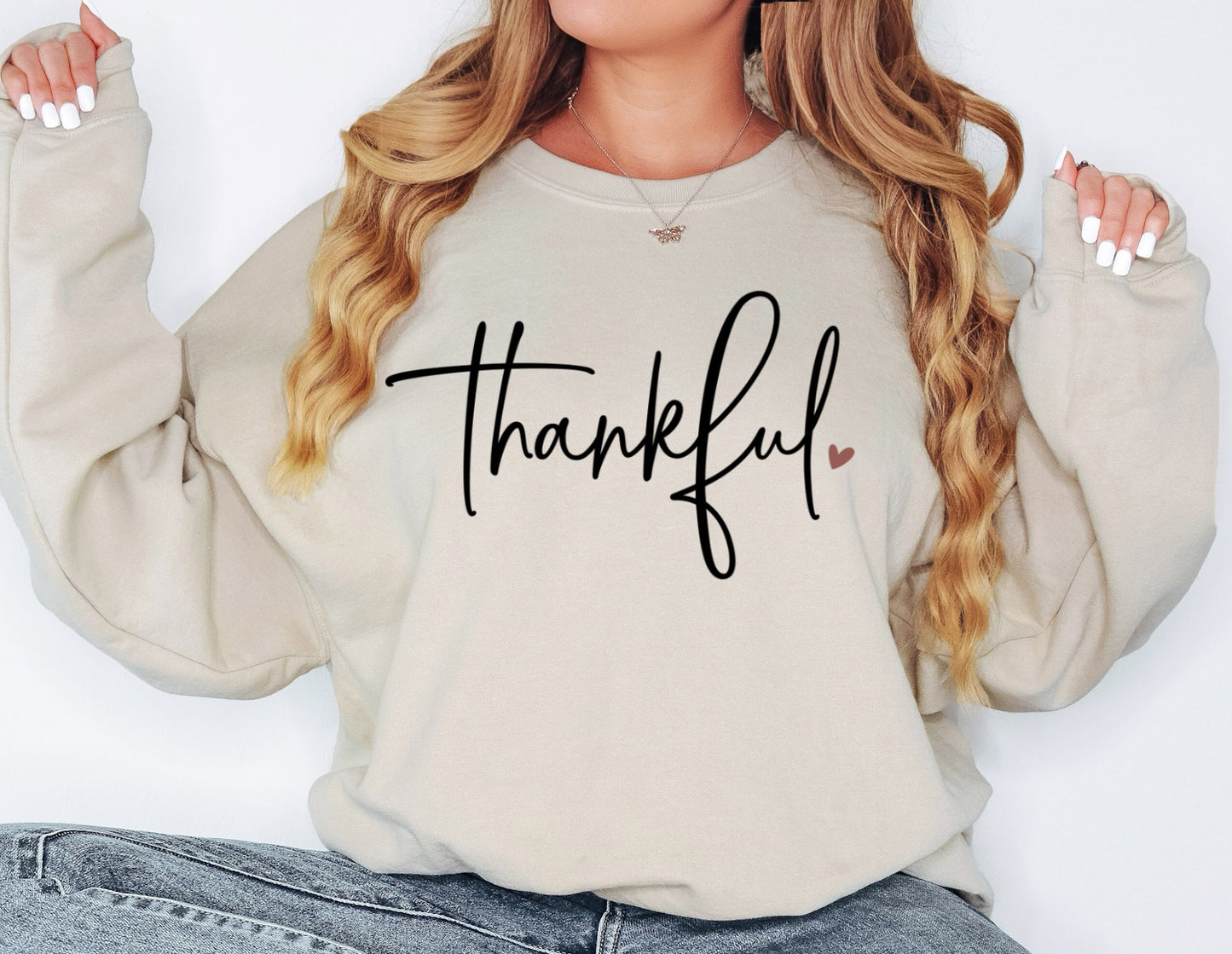 Thankful Crewneck Thanksgiving Sweatshirt