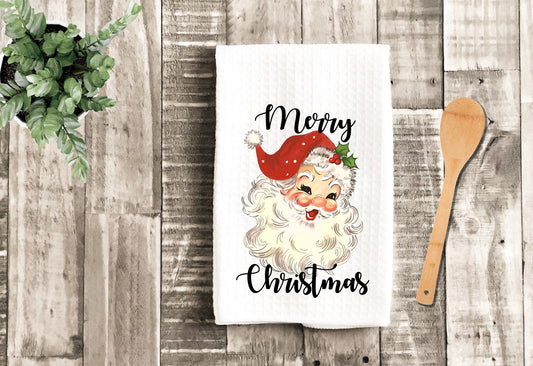 Copy of Christmas Santa Tea Dish Towel - Retro Vintage Santa Claus Tea Towel Kitchen Décor -  Farm Decorations house Towel