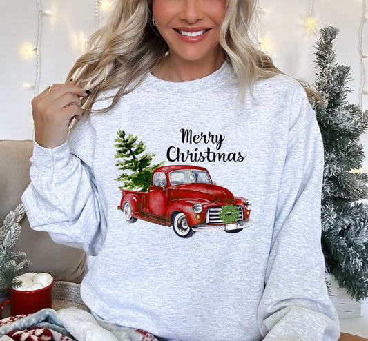 Old Truck Crewneck Christmas Sweatshirt