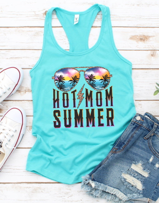 Hot Mom Summer, Sunglasses, Girls Trip Woman's Novelty Tank Top T-Shirt