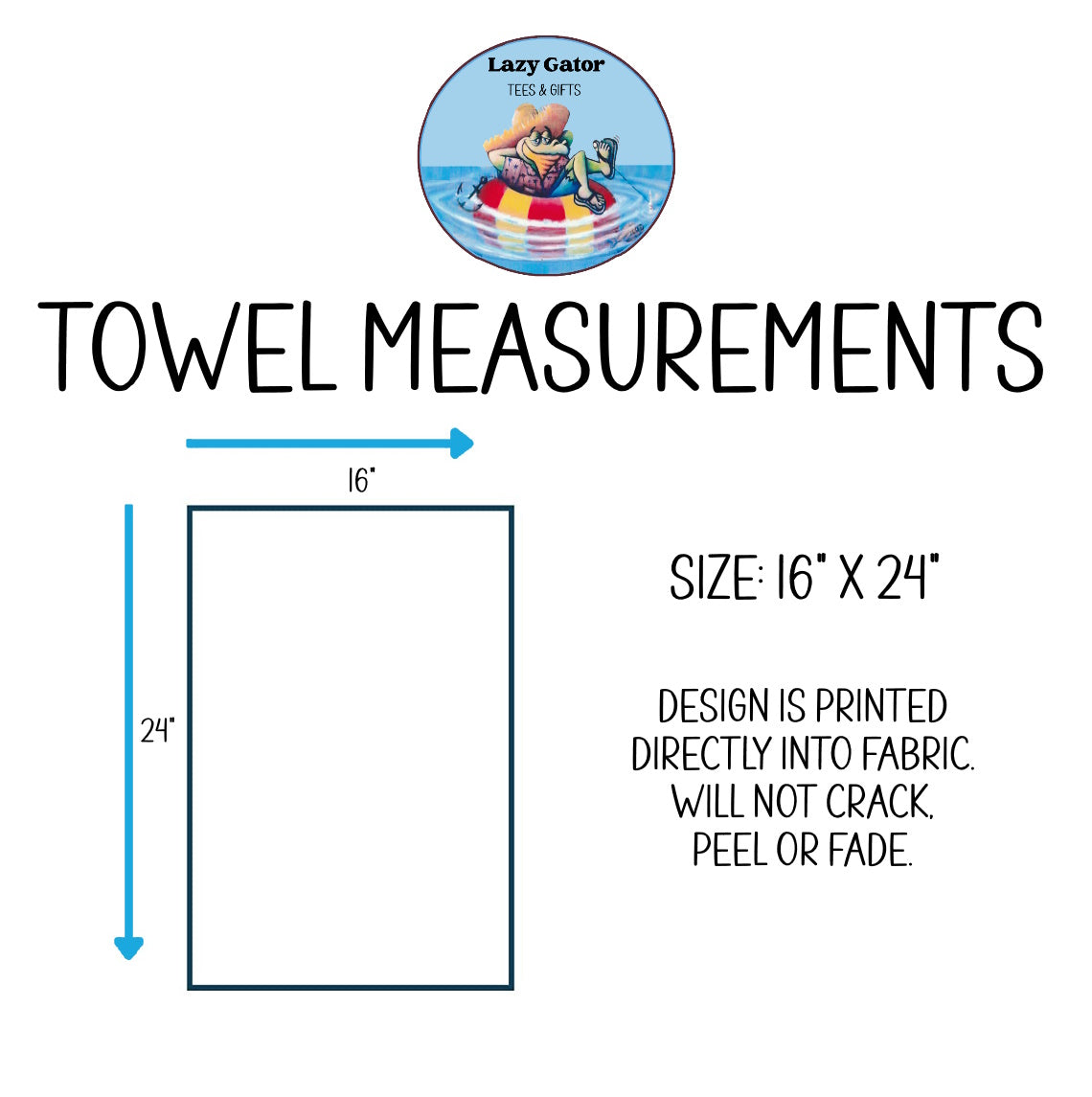 Tea towel shop measurements