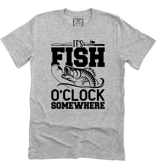 Fish O'clock Funny Fishing T-shirt Tee Shirt Unisex Novelty T-Shirt