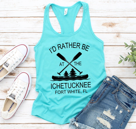 I'd Rather Be At The Ichetucknee River Woman's Novelty Tank Top T-Shirt