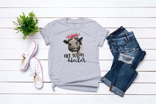 Not Today Heifer Floral Funny Cow Unisex Sport Grey T-Shirt
