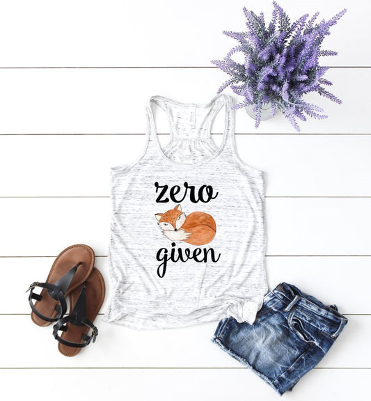 Zero Fox Given Funny Bella Racerback Tank Top T-Shirt