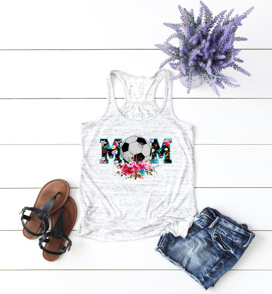 Soccer Mom Sports Mama Floral Woman&#39;s Novelty Tank Top T-Shirt