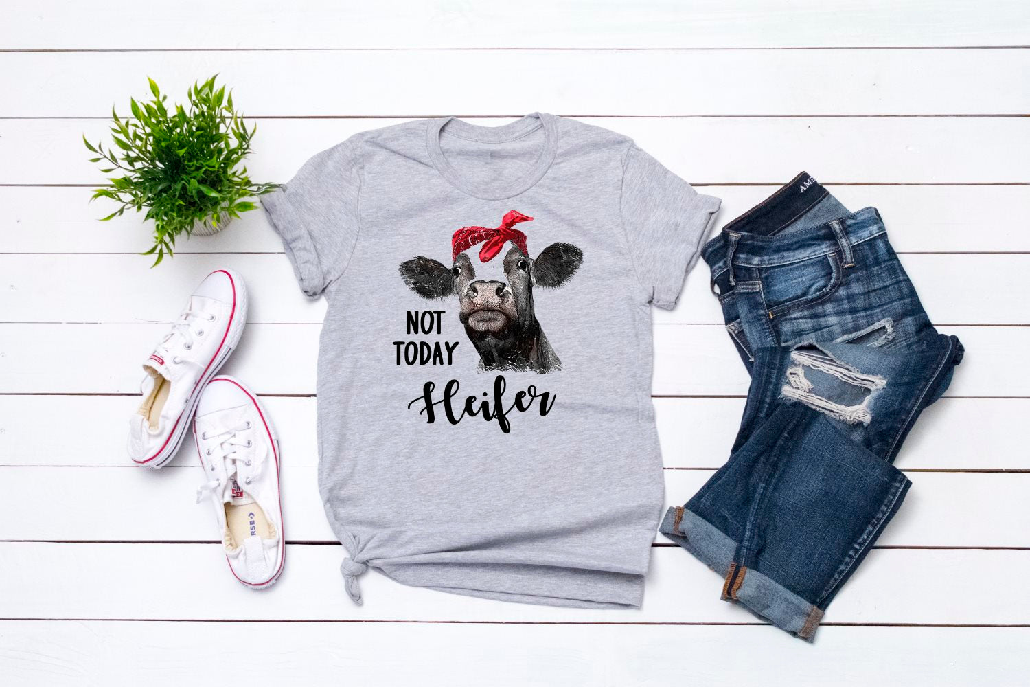 Not Today Heifer Funny Cow Unisex Sport Grey T-Shirt