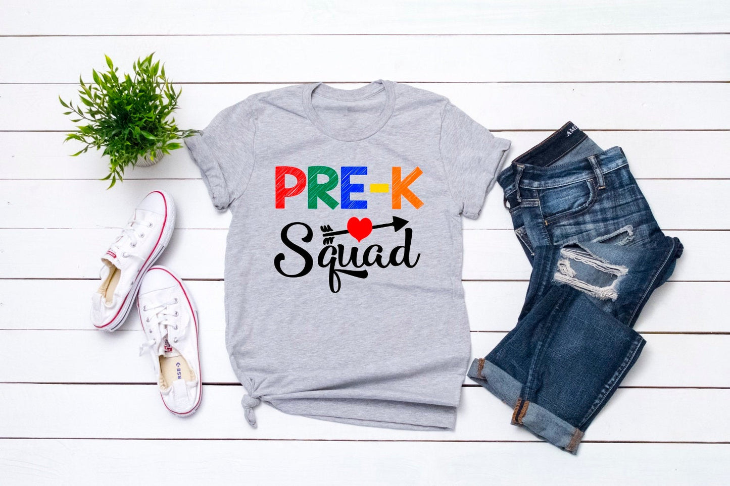 Pre-K Squad Back To School Preschool Teacher Novelty Graphic Unisex Graphic Tee T-Shirt