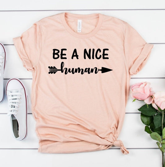 Be A Nice Human Arrow Anti Bully Teacher Novelty T-Shirt