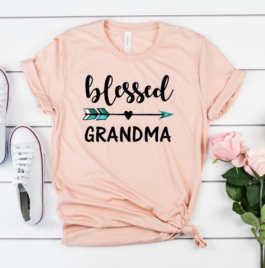 Blessed Grandma Mom Christian Arrow Novelty T-Shirt
