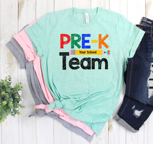 Pre-K Team Back To School Preschool Teacher Novelty T-Shirt